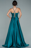 Robe de Soirée Longue Satin Émeraude ABU2583