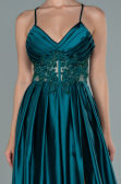 Robe de Soirée Longue Satin Émeraude ABU2583