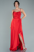 Robe de Soirée Longue Satin Rouge ABU1843