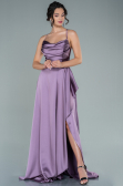 Robe De Soirée Satin Longue Lavande ABU1843