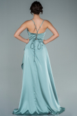 Robe De Soirée Satin Longue Menthe ABU1843