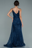 Robe de Soirée Longue Bleu Marine ABU2587