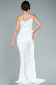 Robe de Soirée Longue Satin Blanc ABU2592