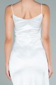 Robe de Soirée Longue Satin Blanc ABU2592