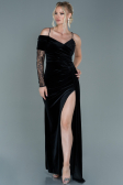 Robe de Soirée Longue Velours Noir ABU2605