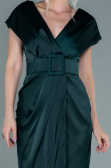 Robe De Cérémonie Satin Courte Émeraude ABK1107