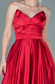 Robe de Soirée Longue Satin Rouge ABU2600