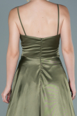 Robe de Soirée Longue Satin Kaki ABU2593