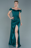 Robe de Soirée Longue Satin Émeraude ABU2608