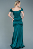 Robe de Soirée Longue Satin Émeraude ABU2608