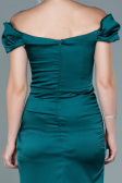 Robe de Soirée Longue Satin Émeraude ABU2608