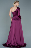 Robe de Soirée Longue Satin Prune ABU2610