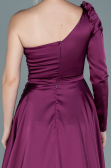 Robe de Soirée Longue Satin Prune ABU2610