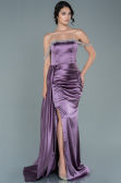 Robe de Soirée Longue Satin Lavande ABU2618