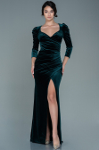 Robe de Soirée Longue Velours Émeraude ABU2604