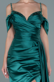 Robe de Soirée Longue Satin Émeraude ABU2379