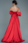 Robe de Soirée Longue Satin Rouge ABU2614