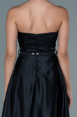 Robe de Soirée Midi Satin Noir ABK1508