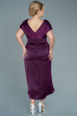 Robe de Soirée Grande Taille Midi Satin Couleur Cerise ABK1499