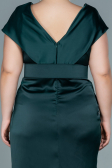 Robe de Soirée Grande Taille Midi Satin Émeraude ABK1499