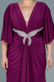 Robe de Soirée Grande Taille Longue Satin Prune ABU2646