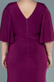 Robe de Soirée Grande Taille Longue Satin Prune ABU2646