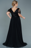 Robe de Soirée Grande Taille Longue Noir ABU828