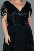 Robe de Soirée Grande Taille Longue Noir ABU828