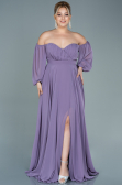 Robe de Soirée Grande Taille Longue Mousseline Lavande ABU2597