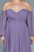 Robe de Soirée Grande Taille Longue Mousseline Lavande ABU2597