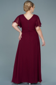 Robe De Soirée Grande Taille Mousseline Longue Prune ABU2308