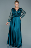 Robe de Soirée Grande Taille Longue Satin Émeraude ABU2641