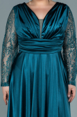 Robe de Soirée Grande Taille Longue Satin Émeraude ABU2641