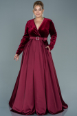Robe De Soirée Grande Taille Longue Rouge Bordeaux ABU2615