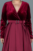 Robe De Soirée Grande Taille Longue Rouge Bordeaux ABU2615