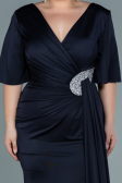 Robe Grande Taille Longue Bleu Marine ABU2441