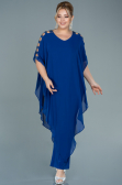 Robe De Soirée Grande Taille Mousseline Bleu Saxe ABT080