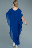 Robe De Soirée Grande Taille Mousseline Bleu Saxe ABT080