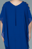Robe De Soirée Grande Taille Mousseline Bleu Saxe ABT080