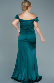 Robe de Soirée Grande Taille Longue Satin Émeraude ABU2609
