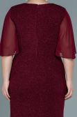 Robe de Soirée Grande Taille Longue Rouge Bordeaux ABU2651