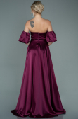 Robe de Soirée Longue Satin Couleur Cerise ABU2614