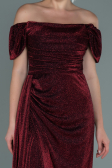 Robe de Soirée Longue Rouge Bordeaux ABU2657