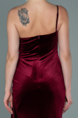 Robe de Soirée Longue Velours Rouge Bordeaux ABU2626
