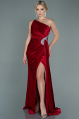 Robe de Soirée Longue Velours Rouge ABU2626