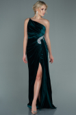 Robe de Soirée Longue Velours Émeraude ABU2626