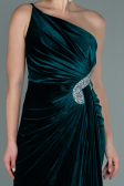 Robe de Soirée Longue Velours Émeraude ABU2626