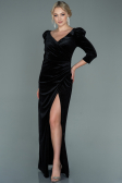 Robe de Soirée Longue Velours Noir ABU2653