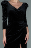 Robe de Soirée Longue Velours Noir ABU2653
