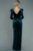 Robe de Soirée Longue Velours Émeraude ABU2653